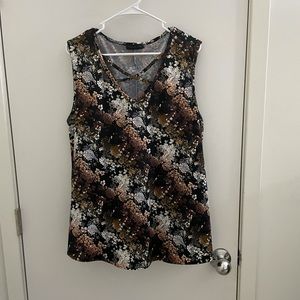 floral crossed neckline top